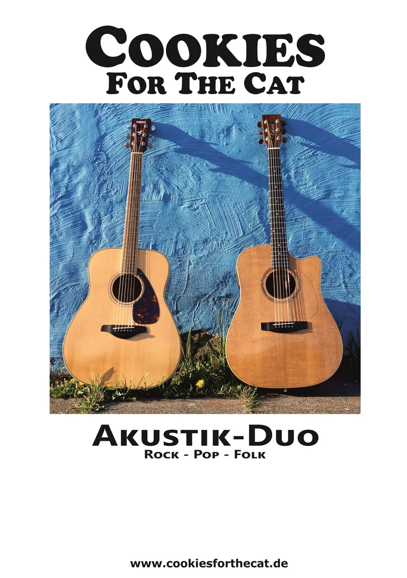 Plakatvorlage mit blauem Gitarren-Motiv.